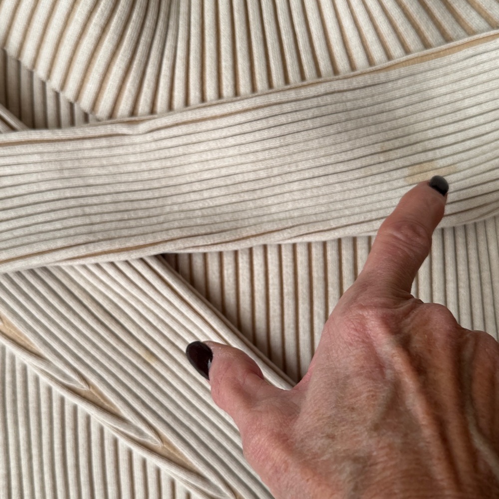 Anthropologie Ribbed Off-Shoulder Midi Dress in Beige - Picture 6 of 8